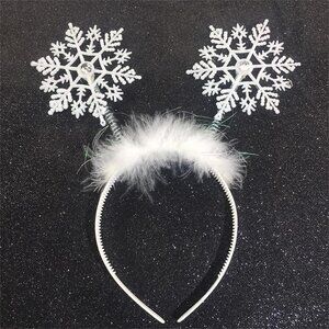 Snowflakes Headband Glitter Christmas Head Boppers Hair Band Winter Xmas Snowfla